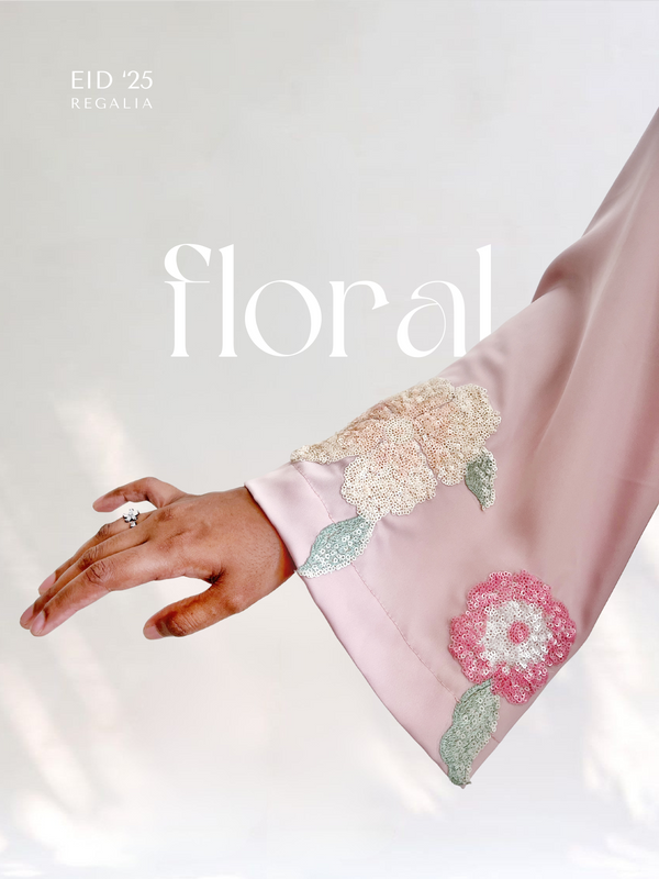 Floral Elegance Overcoat Abaya - AD00564