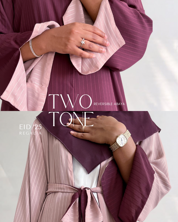 Plum & Blush Reversible Abaya - AD00560